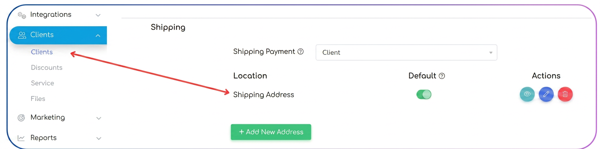 Default address