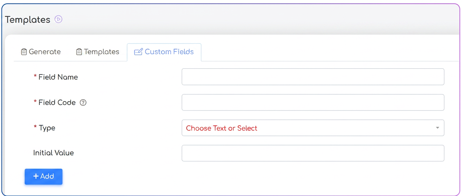 Edit fields
