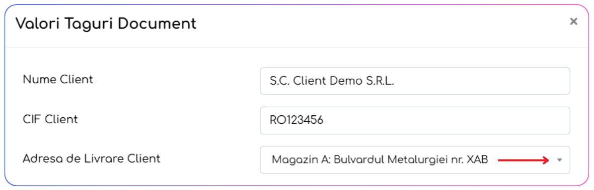 Selecție adresă