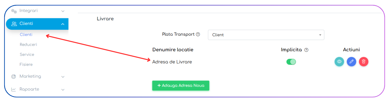 Adresă implicită