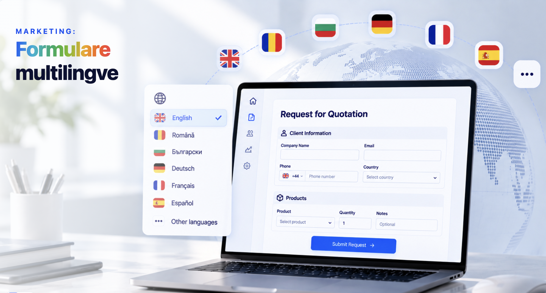 Formulare multilingve — formular public în limba aleasă