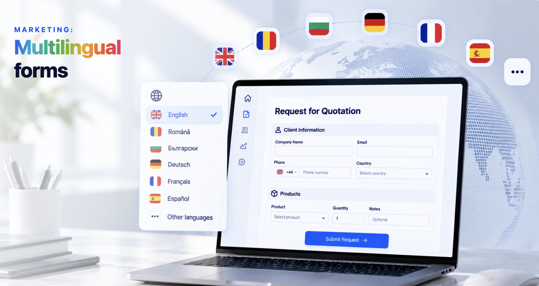 Multilingual forms — public form shown in the chosen language