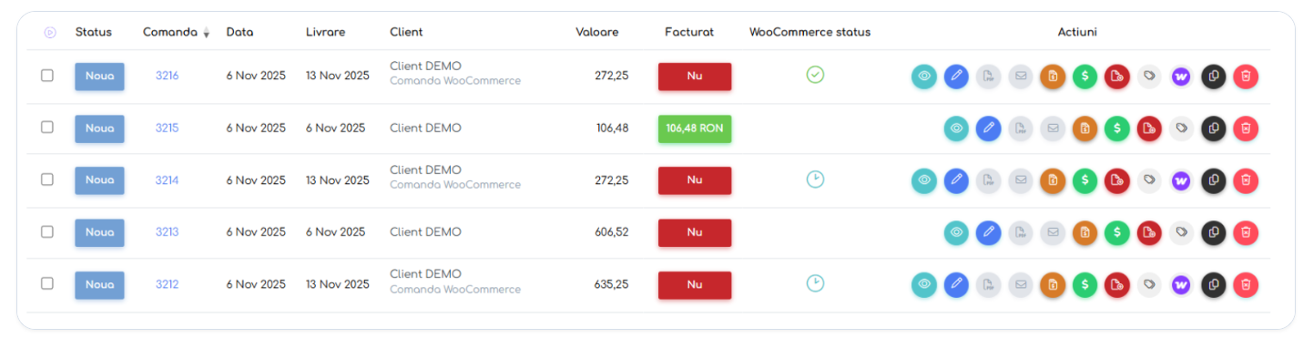 WooCommerce status