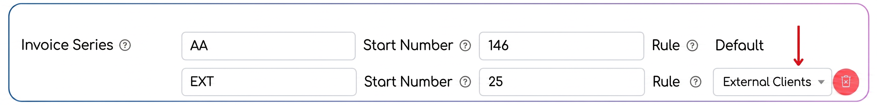 Series parameters