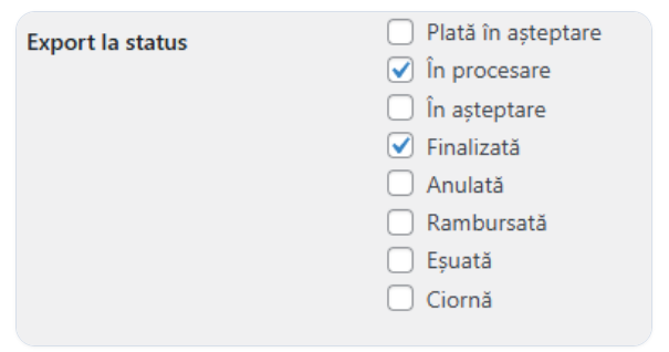 Export status