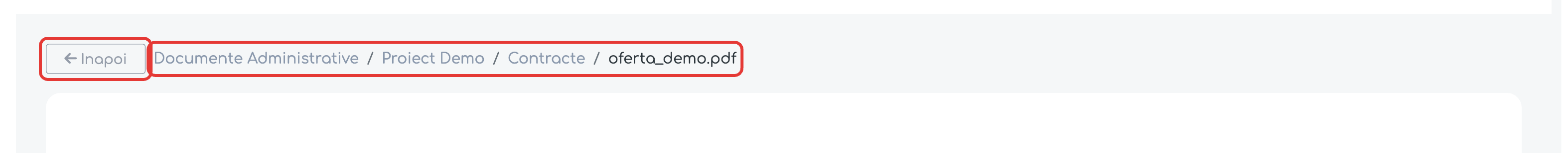 Bara de navigare din pagina de previzualizare a unui fișier