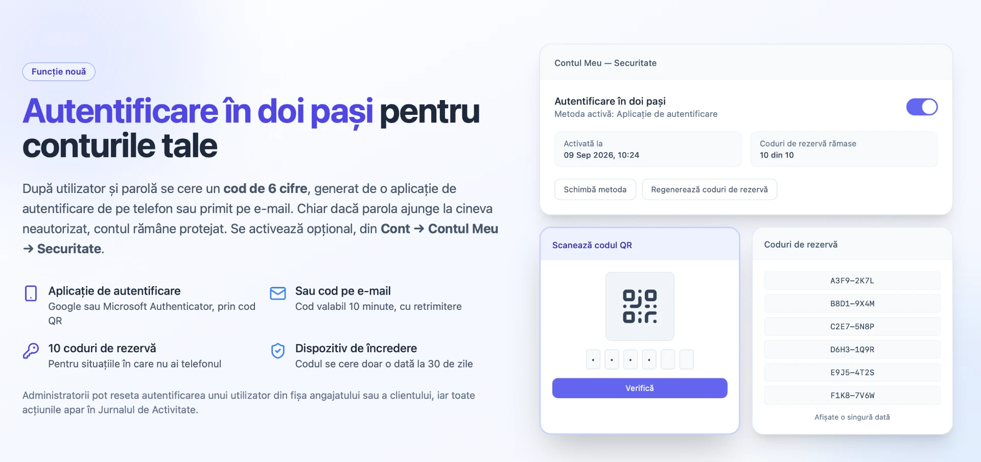 Autentificare în doi pași pentru conturile tale