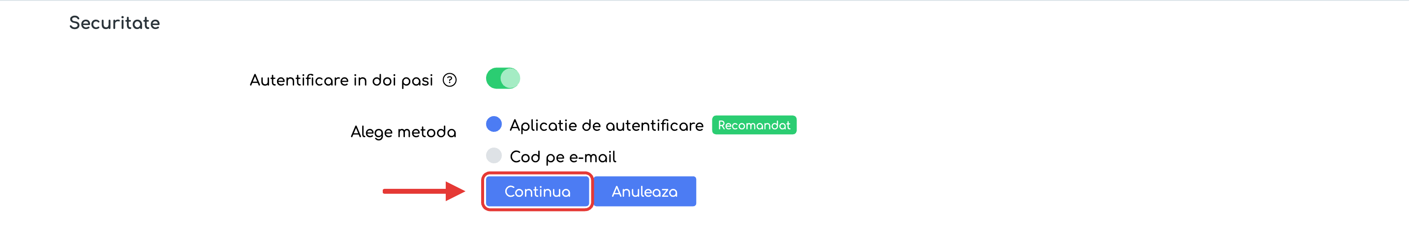 Asistentul de activare, pasul Alege metoda