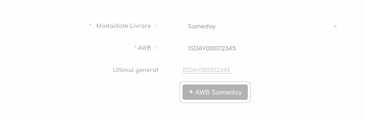 Instrucțiunea Detalii de Livrare cu butonul AWB Sameday